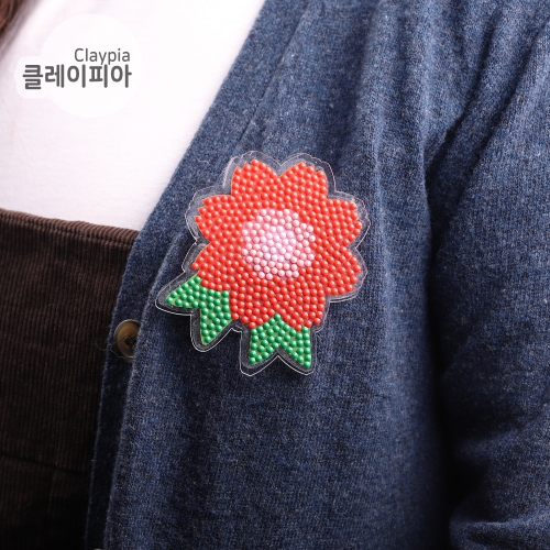 어린이 보석십자수 카네이션 브로치 카네이션뱃지 만들기