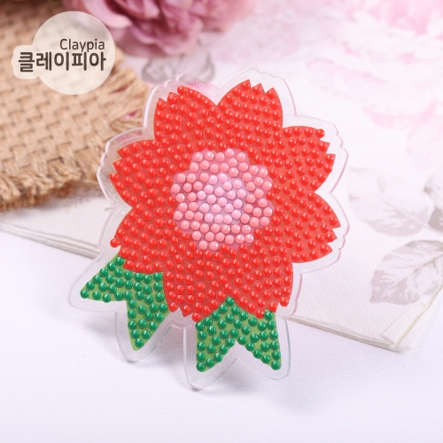 어린이 보석십자수 카네이션 브로치 카네이션뱃지 만들기