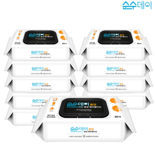 단종 순수데이 홈업 행주물티슈(55gsm) 80매 10팩 20팩