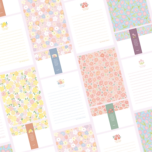 어반플라워 편지지 FL111(4종1세트)