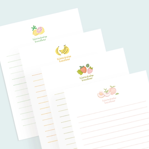 달콤새콤 프루츠 편지지 FL112(4종1세트)