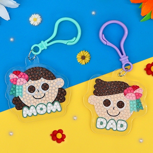 [하하당] 엄마아빠 보석십자수 키링 (2종 택1)
