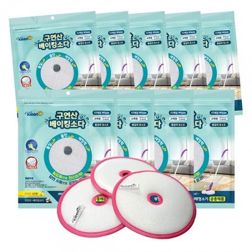 구연산 베이킹소다 145mm 원형 물걸레 3겹 청소포 22매_9팩 + 벨크로패드 1세트 엣지 쓰리스핀 코드제로 세라봇