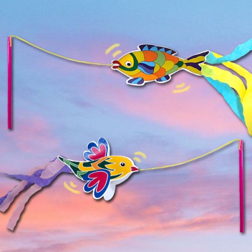 [탑키드] 만들기 막대기 연 (새, 물고기 중 선택 ) 4인용