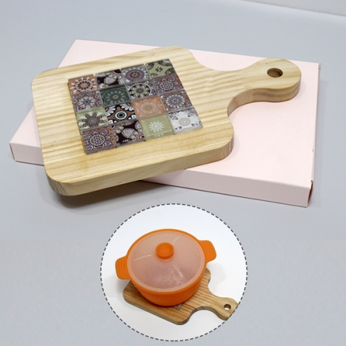 모자이크 타일 원목 냄비받침