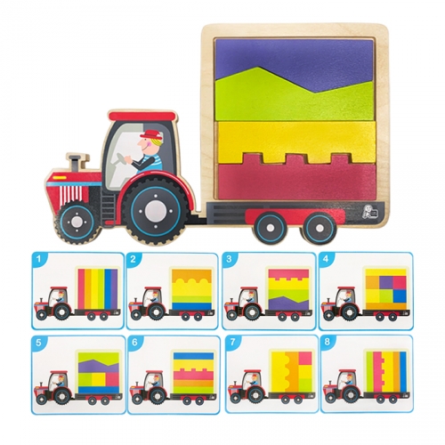 [두손] 원목자동차패턴퍼즐(카드8장) 원목교구