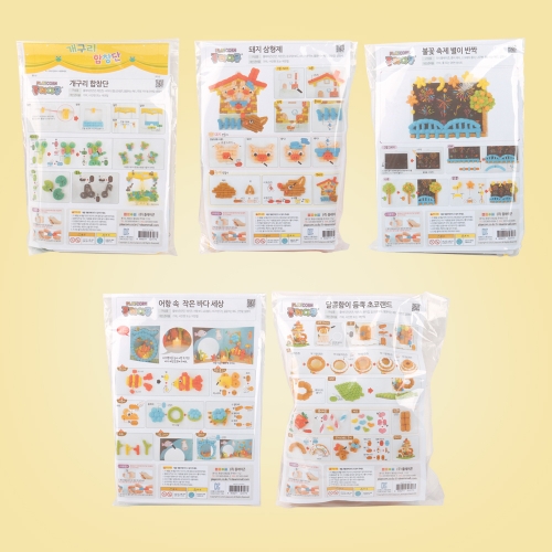 플레이콘 창의꾸러미 5종 1세트 (개구리합창단,돼지삼형제,바다세상,불꽃축제,초코랜드)