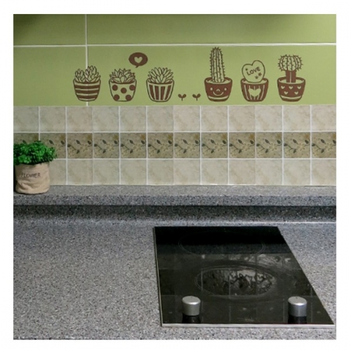 (스티커몰)그래픽타일(4매) 줄기꽃벽돌 CSGT-18