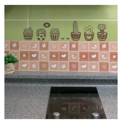 (스티커몰)그래픽타일(4매) 아기새벽돌 CSGT-20