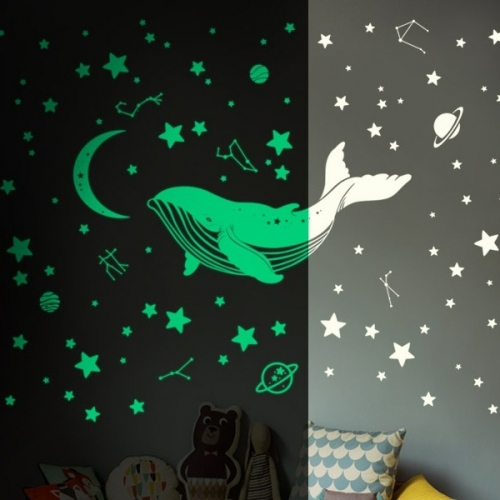 (스티커몰)데코야광인테리어 밤하늘 고래 FDS-21216