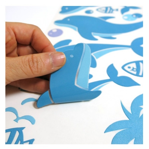 (스티커몰)그래픽s 돌고래야자수 GDT-911