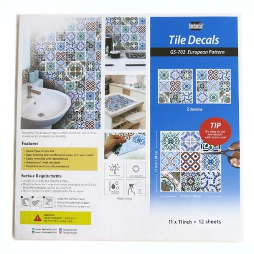 (스티커몰)모던TILE12PCS 유러피언패턴 GS-12702