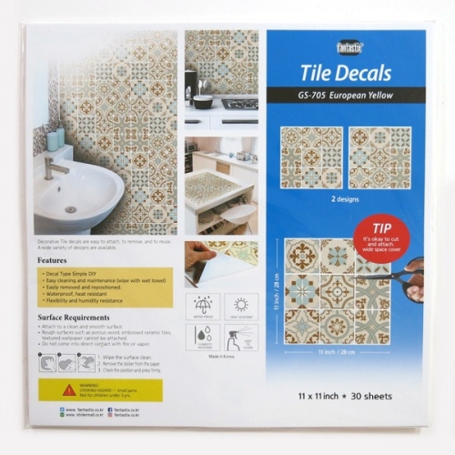 (스티커몰)모던TILE30PCS 유러피언옐로우 GS-30705