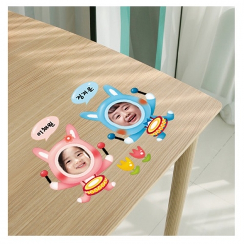 (스티커몰)사진이름표(5매) 토끼음악대 N-716