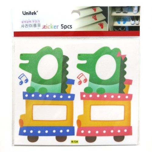 (스티커몰)사진이름표(5매) 악어기차 N-724