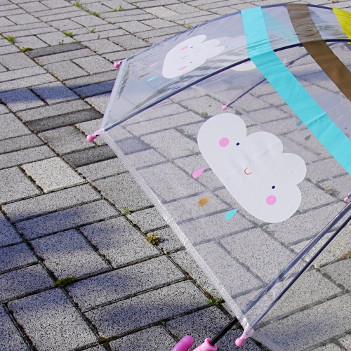 어린이 투명 1단 우산 캐릭터 비닐 키드 자동우산 아동 선물