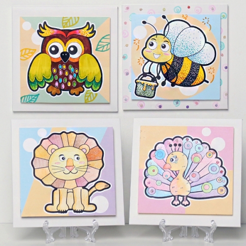 컬러링 동물 스티커 액자(1개)