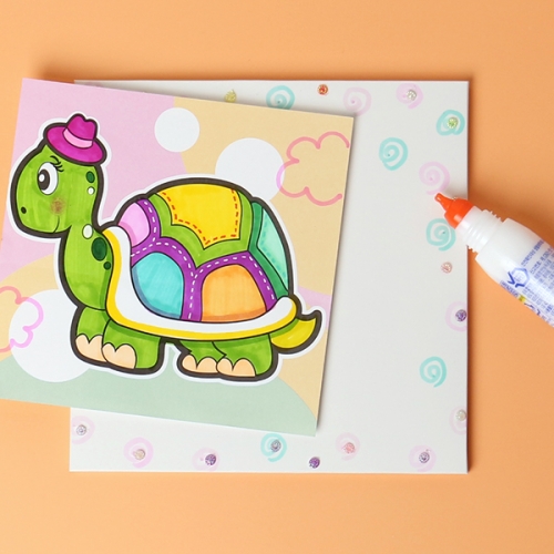 컬러링 동물 스티커 액자(1개)