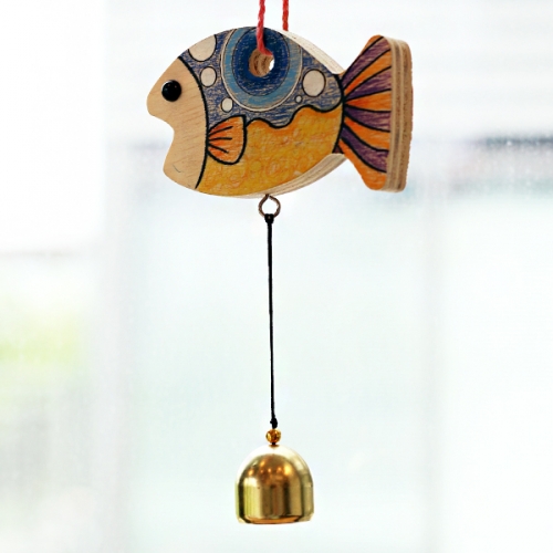 원목 물고기 도어벨