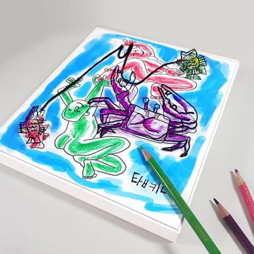 [탑키드] 만들기 이중섭 물고기 여름 명화 액자 (3인용)