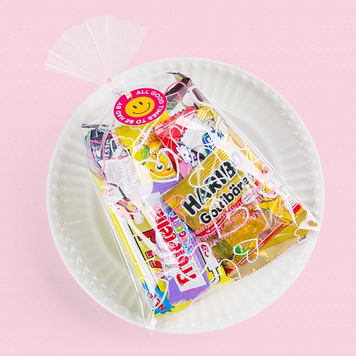 [답례품 구디백] 하트 뿅뿅 간식+무료스티커 졸업 입학 스티커 생일 간식 선물 방학 축하 G_GI0011