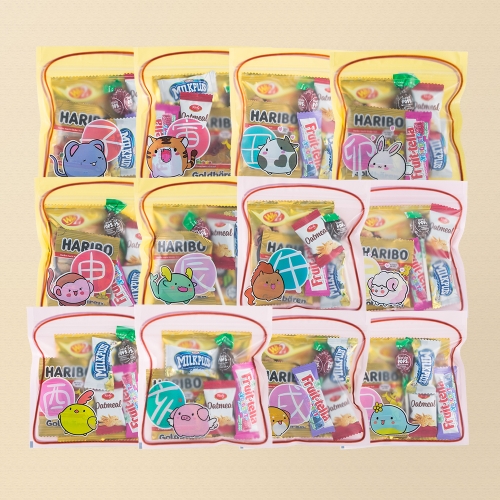 [답례품 구디백] 뽀짝 동물 간식팩+무료스티커 졸업 입학 스티커 생일 간식 선물 방학 축하 G_GI0026