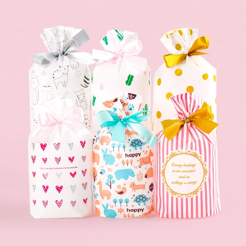 [답례품 구디백] 미니 리본 주머니+무료스티커 졸업 입학 스티커 생일 간식 선물 방학 축하 G_GI0027