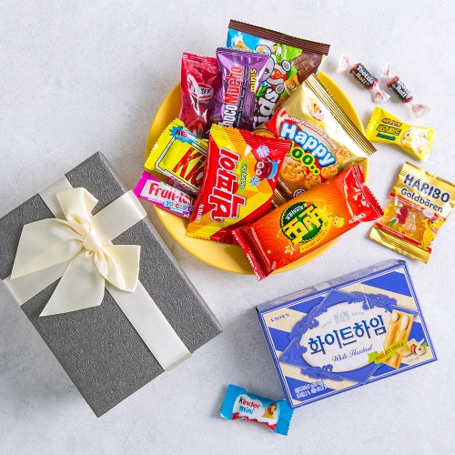 [답례품 구디백] 심플 리본 간식 상자+무료스티커 졸업 입학 스티커 생일 간식 선물 방학 축하 G_GI0032