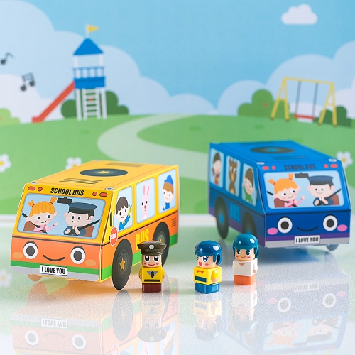 [답례품 구디백] 빵빵 동물 버스 간식+무료스티커 졸업 입학 스티커 생일 간식 선물 방학 축하 G_GI0033