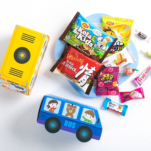 [답례품 구디백] 빵빵 동물 버스 간식+무료스티커 졸업 입학 스티커 생일 간식 선물 방학 축하 G_GI0033