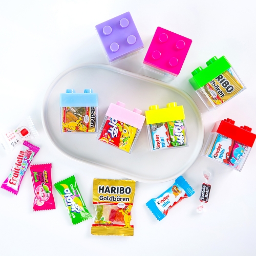 [답례품 구디백] 컬러풀 간식 블록+무료스티커 졸업 입학 스티커 생일 간식 선물 방학 축하 G_GI0047