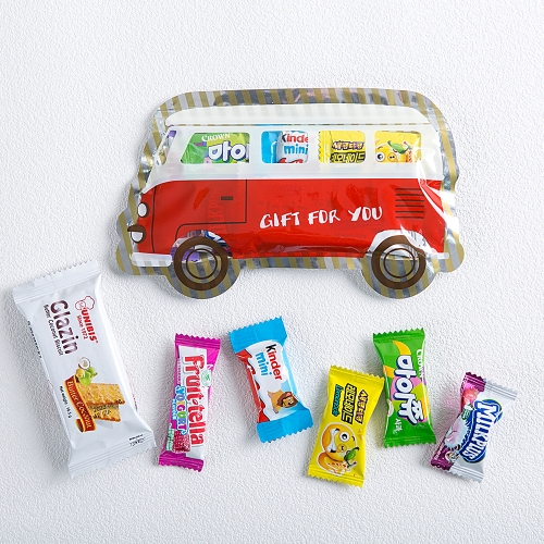 [답례품 구디백] 스쿨버스 간식팩+무료스티커 졸업 입학 스티커 생일 간식 선물 방학 축하 G_GI0055