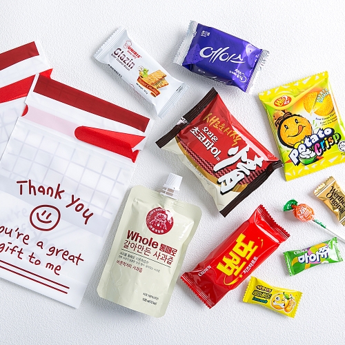 [답례품 구디백] 땡큐 리본 +무료스티커 졸업 입학 스티커 생일 간식 선물 방학 축하 G_GI0058