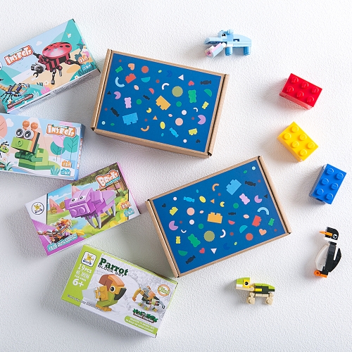 [답례품 구디백] 해피박스 블록(파랑)+무료스티커 졸업 입학 스티커 생일 간식 선물 방학 축하 G_GI0060