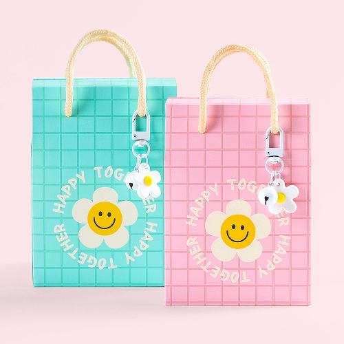[답례품 구디백] 데이지 손잡이 구디백+무료스티커 졸업 입학 스티커 생일 간식 선물 방학 축하 G_GI0068