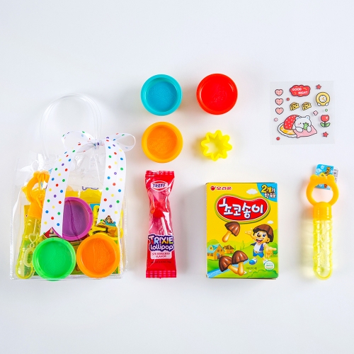 [답례품 구디백] 플레이도우 소풍 가방+무료스티커 졸업 입학 스티커 생일 간식 선물 방학 축하 G_GI0070