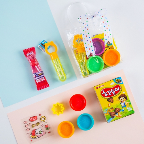 [답례품 구디백] 플레이도우 소풍 가방+무료스티커 졸업 입학 스티커 생일 간식 선물 방학 축하 G_GI0070