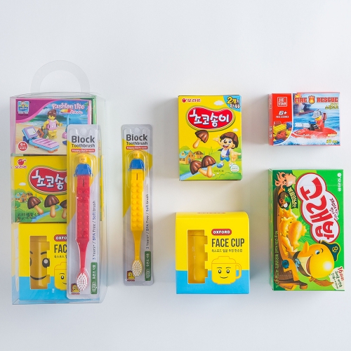 [답례품 구디백] 옥스포드 투명 손잡이(남아 여아 2종선택구매)+무료스티커 졸업 입학 스티커 생일 간식 선물 방학 축하 G_GI0077