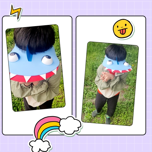 메이크문구 M161 EVA모자꾸미기 상어