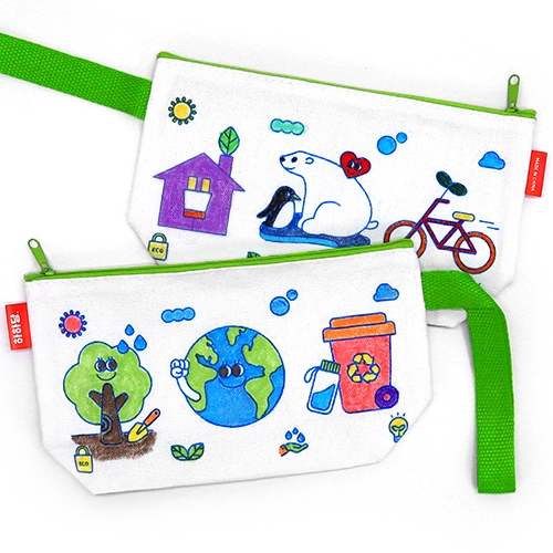 [하하당] 컬러링 파우치 - 지구
