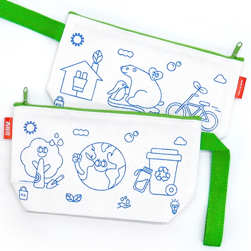 [하하당] 컬러링 파우치 - 지구