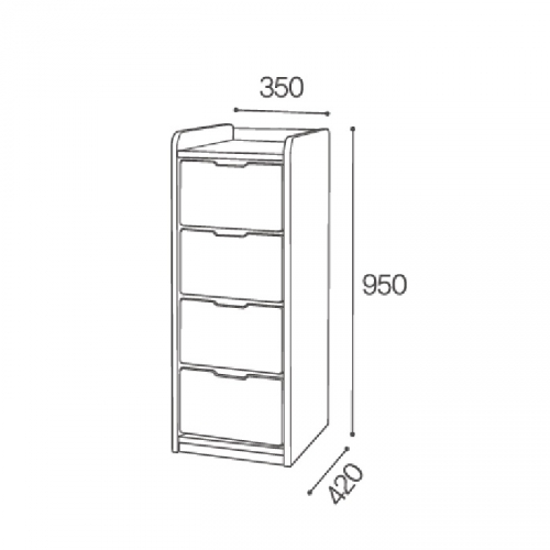 고무 다용도서랍장 4인용