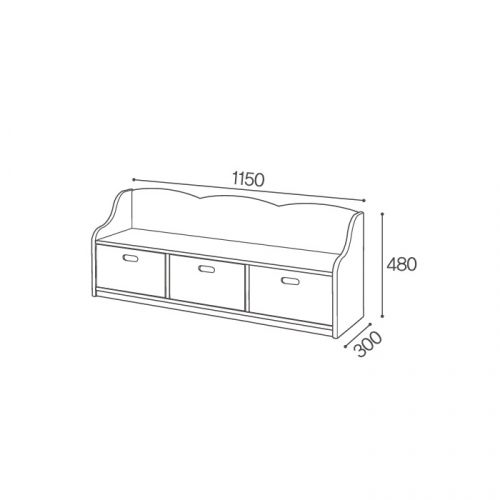 고무 벤치 서랍형