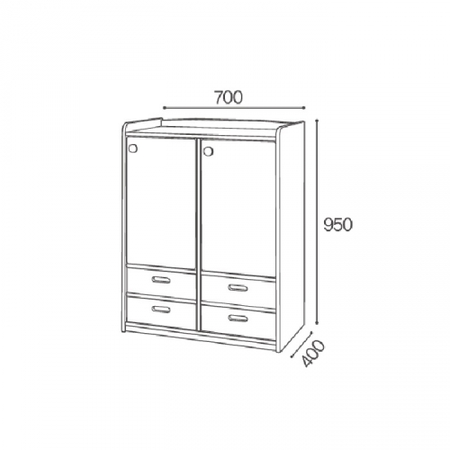고무 서랍문옷장 4인용