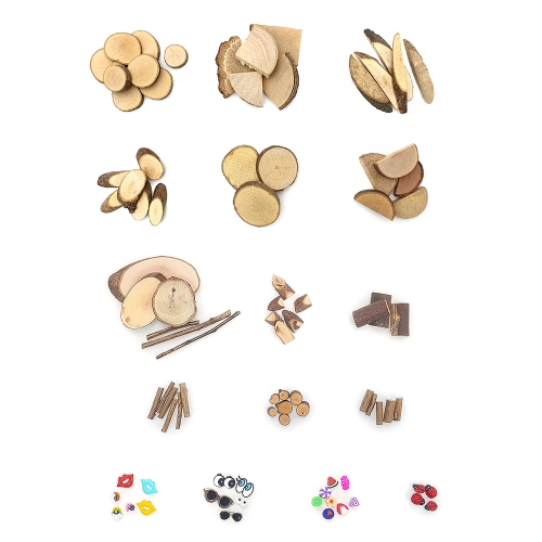 [만꾸] 에코우드 16종 자연물 나무조각세트