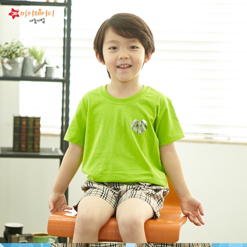 국내산 순면 반짝반짝 포일 아트 골드 실버 티셔츠 반팔 _하트인러브 ★심플디자인★