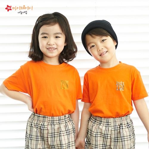 국내산 순면 반짝반짝 포일 아트 골드 실버 티셔츠 반팔 _믿음소망사랑2 ★심플디자인★