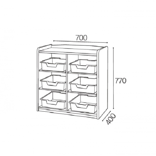 고무 영아컬러바구니장 6인용