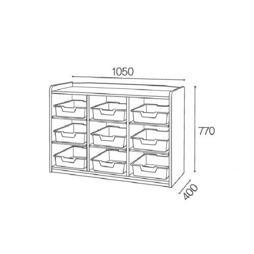 고무 영아컬러바구니장 9인용
