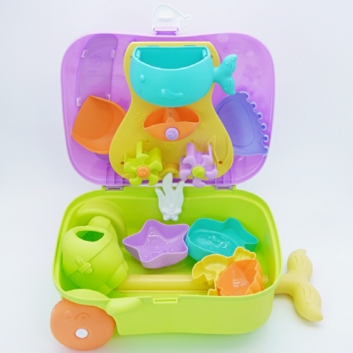 고래 캐리어 모래놀이 장난감 세트 샌드토이 여행가방